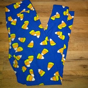 OS Lularoe blue background candy corn